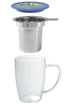 New Leaf Glass Tall Tea Mug