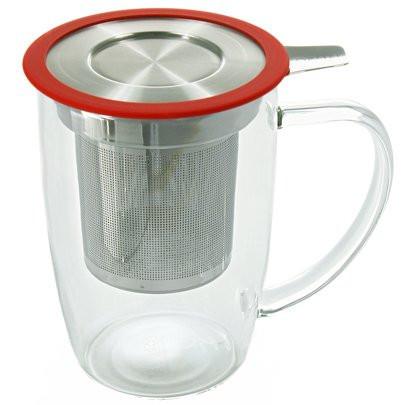 New Leaf Glass Tall Tea Mug