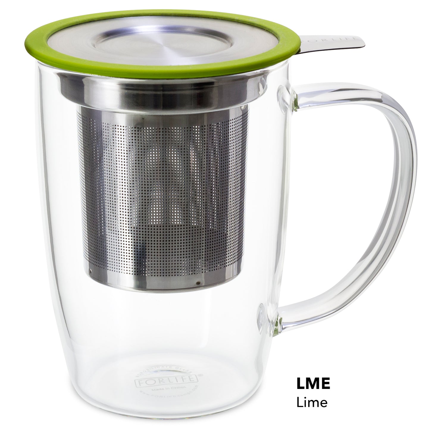 New Leaf Glass Tall Tea Mug