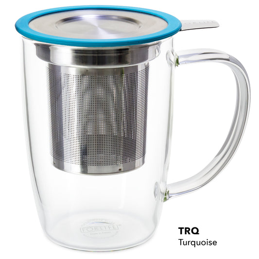 New Leaf Glass Tall Tea Mug